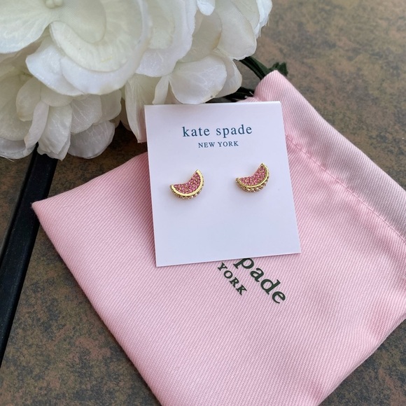 NWT KATE SPADE ♠️ FRUIT SALAD PAVE GRAPEFRUIT STUD EARRINGS - Picture 7 of 9